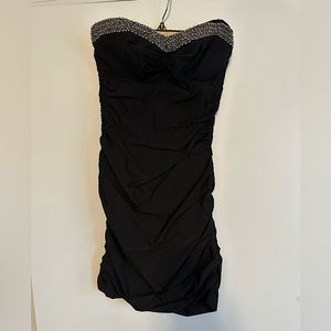 Little Black Strapless Sequined Dress